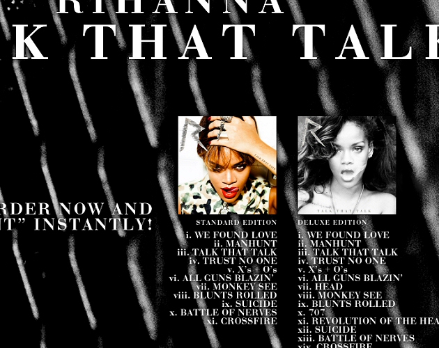 Descubre el supuesto tracklist de 'Talk That Talk' de Rihanna