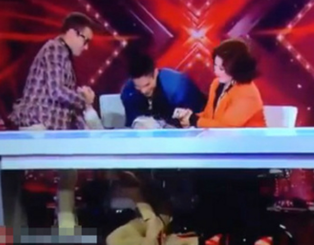 Belinda se cae de la silla en los cástings de 'X Factor'
