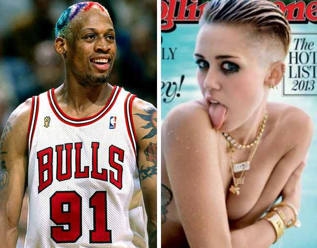 Dennis Rodman y Miley Cyrus, las celebrities menos influyentes según 'GQ'