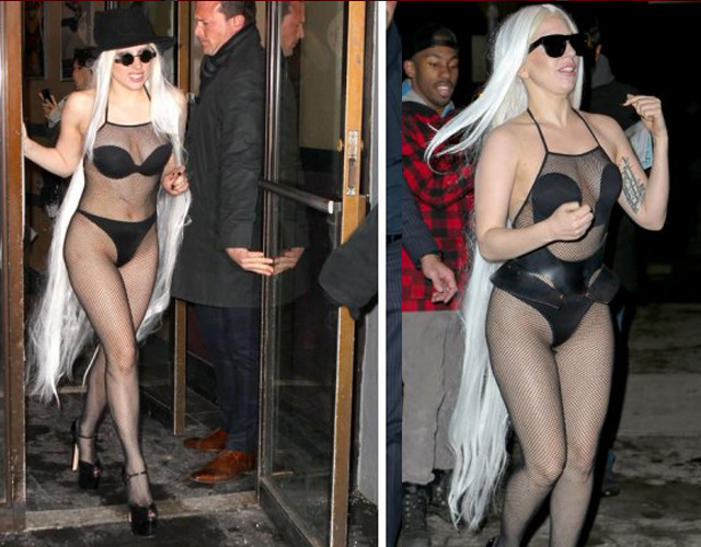 Lady Gaga casi desnuda por la calle en Nueva York