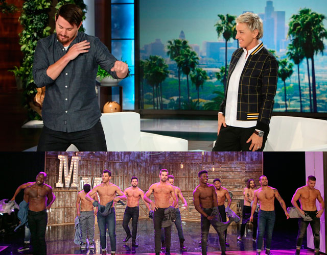 Hombres desnudos y Channing Tatum para presentar 'Magic Mike Live' a Ellen