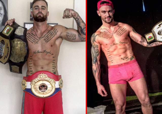 Nueva pillada del boxeador Robbie Gaine desnudo y masturbándose