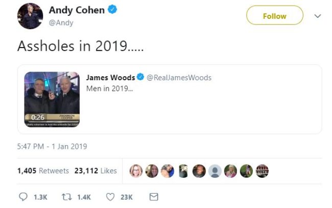 Andy Cohen contraataca a los homófobos después del programa de Nochevieja con Anderson Cooper 2