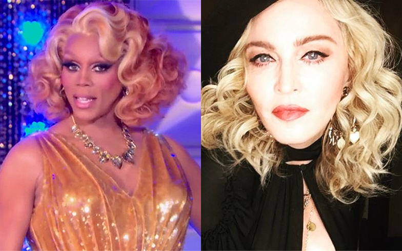 Madonna graba vídeo con drag queens de RuPaul