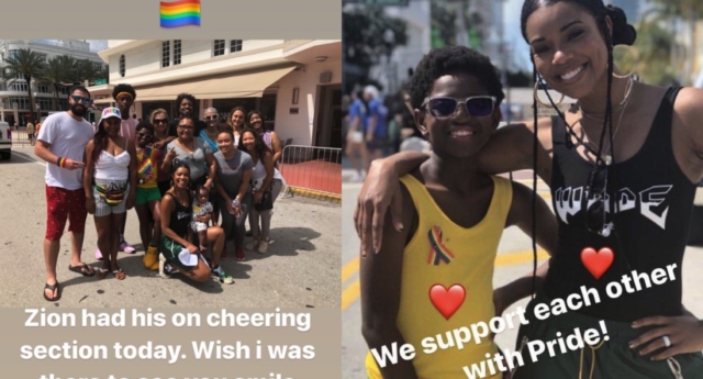 Dwayne Wade y Gabrielle Union apoyan a su hijo Zion en Miami Pride 1