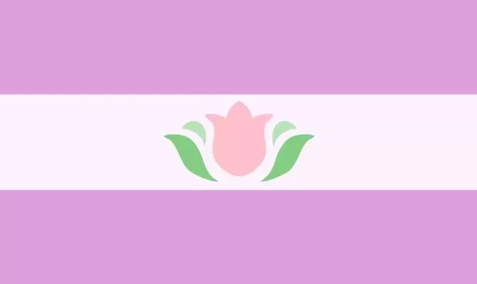 Trixic Pride Flag with poppy flower