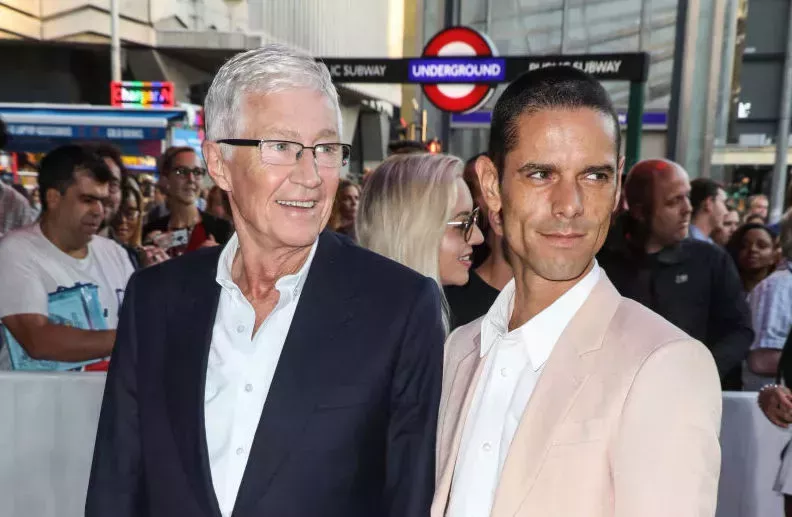 Paul O'Grady and Andre Portasio attending the press night for Big the Musical at the Dominion Theatre in London. 