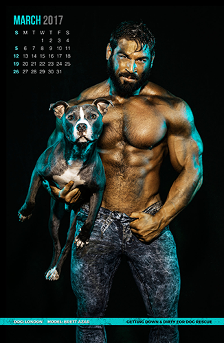 Hombres desnudos y perros