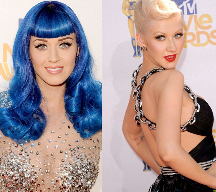 Christina Aguilera y Katy Perry, dos actuaciones diferentes