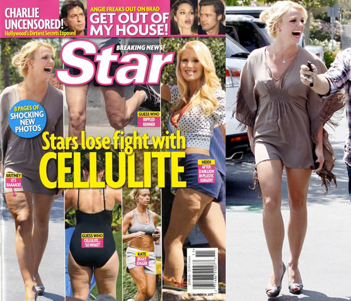 La celulitis de Britney Spears, manipulada por las revistas