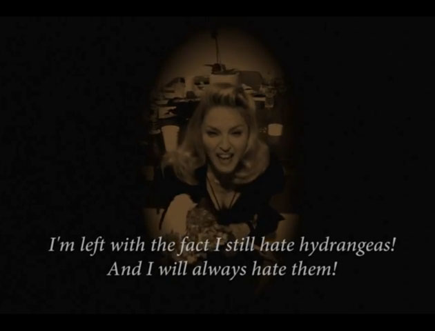 Madonna hace un vídeo sobre las hortensias
