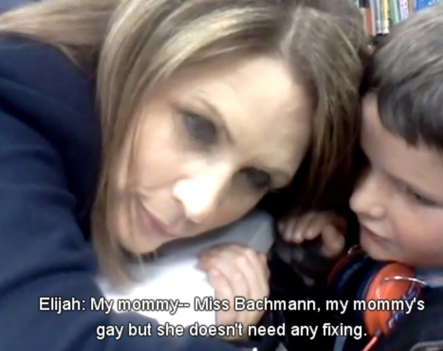 Un niño de 8 años hijo de una mujer lesbiana deja sin habla a Michele Bachmann