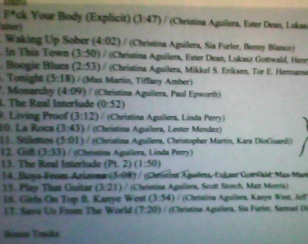 Se filtra el posible tracklist del nuevo disco de Christina Aguilera