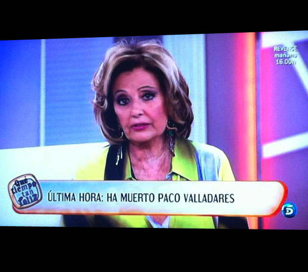 Maria Teresa Campos anuncia la muerte de Paco Valladares