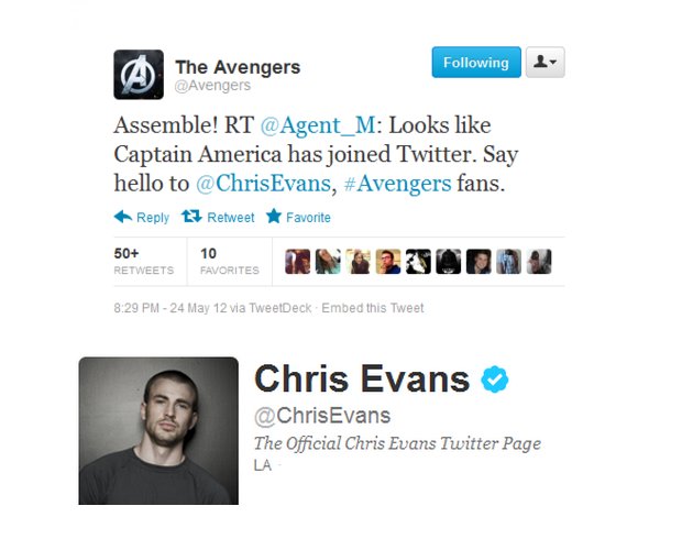 Chris Evans se estrena en Twitter