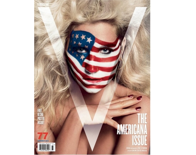 Ke$ha se pone patriótica en la sesión de fotos para 'V'