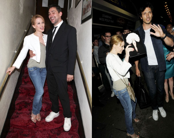 Kylie con William Baker y Andrés Velencoso