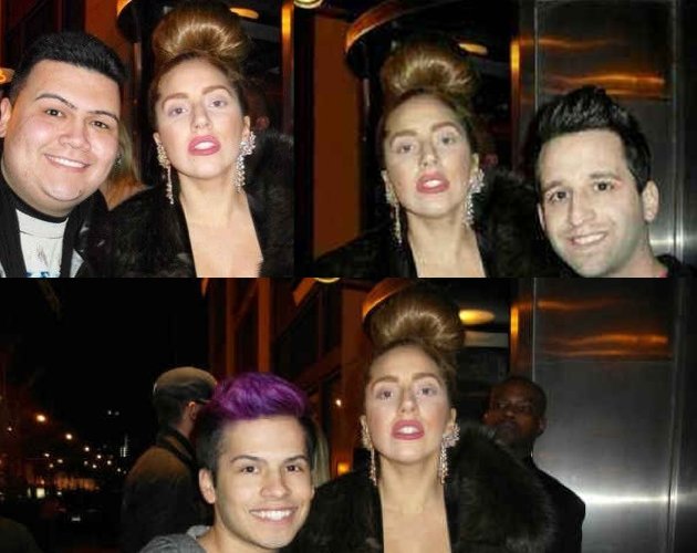 Lady Gaga visita a su novio en Chicago y se toma fotos con cara de susto