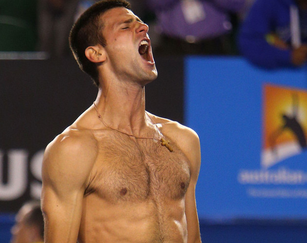 Novak Djokovic presume de cuerpo en el Open de Australia