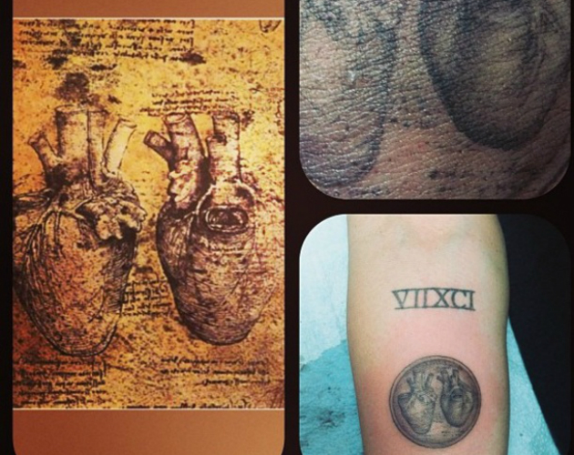 Kat Von D tatúa el corazón anatómico de Da Vinci en Miley Cyrus