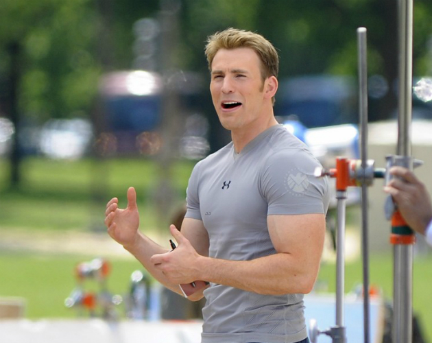 Chris Evans, ciclado en el rodaje de 'Capitán América 2'