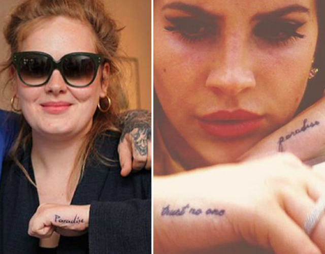Adele copia, sin querer, el tatuaje de Lana del Rey