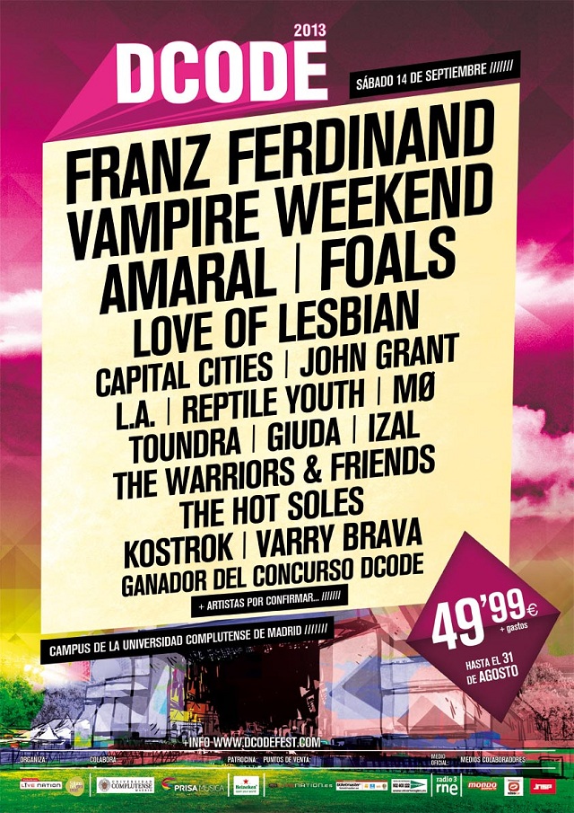 Vampire Weekend y Franz Ferdinand brillarán en el DCODE 2013