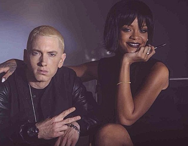 Rihanna y Eminem en el behind the scenes de 'Monster'