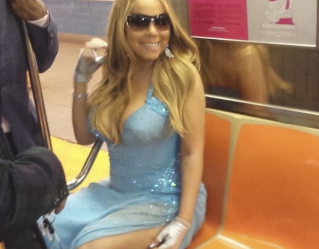 Mariah Carey monta en el metro de Nueva York