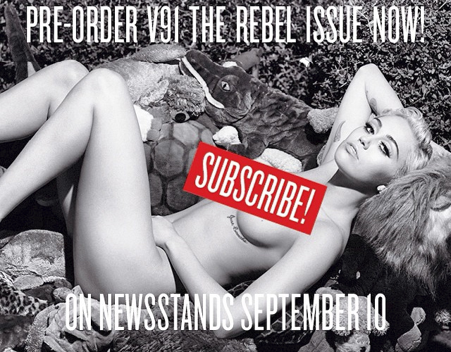Miley Cyrus, desnuda en las fotos de 'V' por Karl Lagerfeld