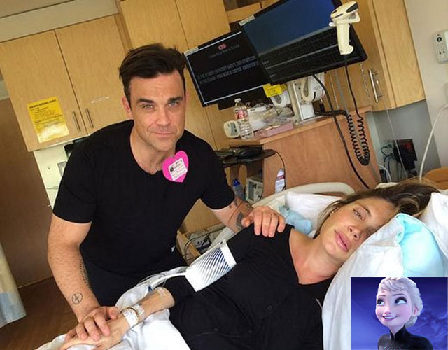 El vídeo de Robbie Williams cantando 'Let It Go' a su mujer en pleno parto
