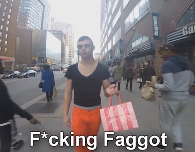 El vídeo de 3 horas paseando como homosexual, cargado de homofobia