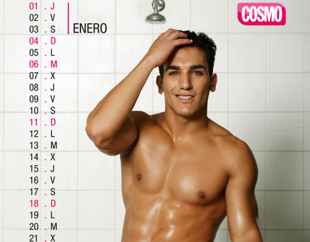 Torsos de hombres desnudos en el calendario 2015 de Cosmo