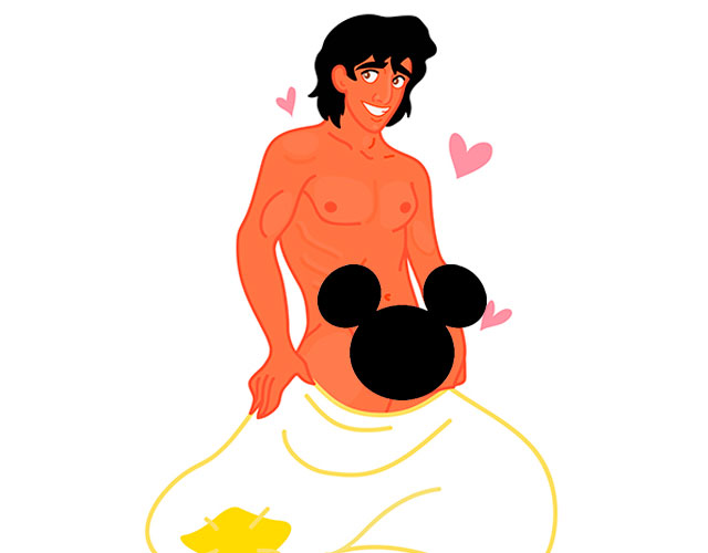 Nuevas ilustraciones homoeróticas de los príncipes Disney desnudos