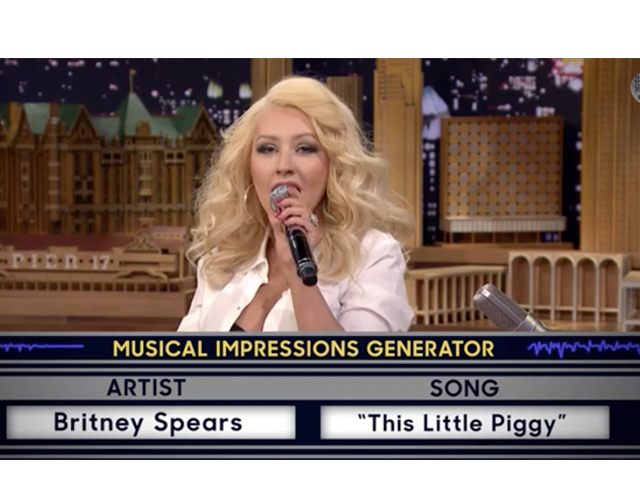 Christina Aguilera imita a Britney Spears con Jimmy Fallon