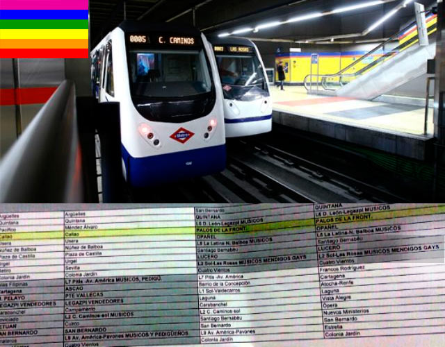 Metro de Madrid pide vigilar a gays, músicos y mendigos