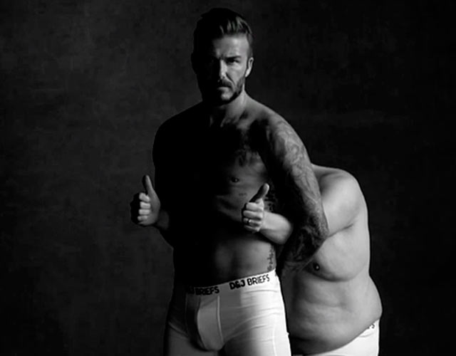 David Beckham desnudo con James Corden en la parodia de su anuncio de ropa interior