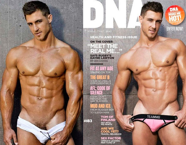 El jugador de rugby Kayne Lawton desnudo en DNA Magazine