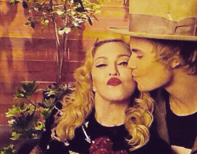 El beso de Madonna con Justin Bieber