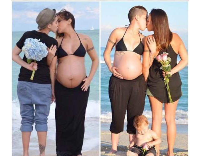 La foto viral de las dos lesbianas embarazadas