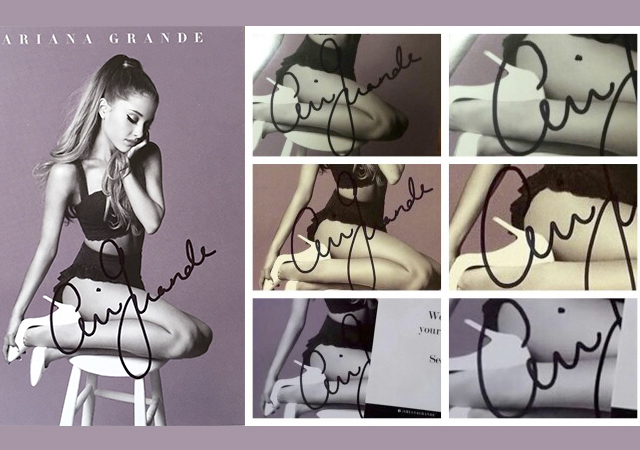 Ariana Grande promete autógrafos a sus fans y les envía un sello con su firma