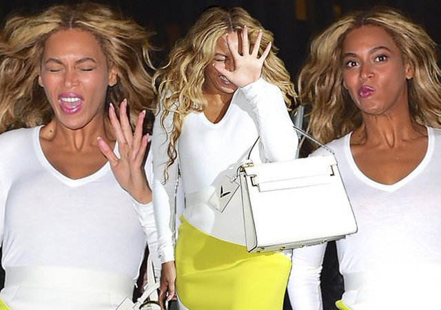 Las caras deformes de Beyoncé ante los paparazzi