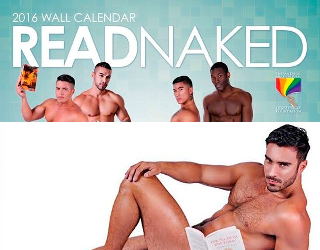 Hombres desnudos leyendo libros en el calendario 'Read Naked 2016'