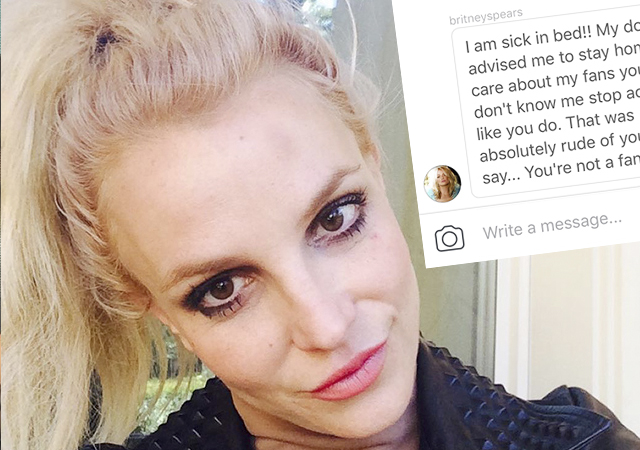Acusan a Britney Spears de insultar a un fan por mensaje privado