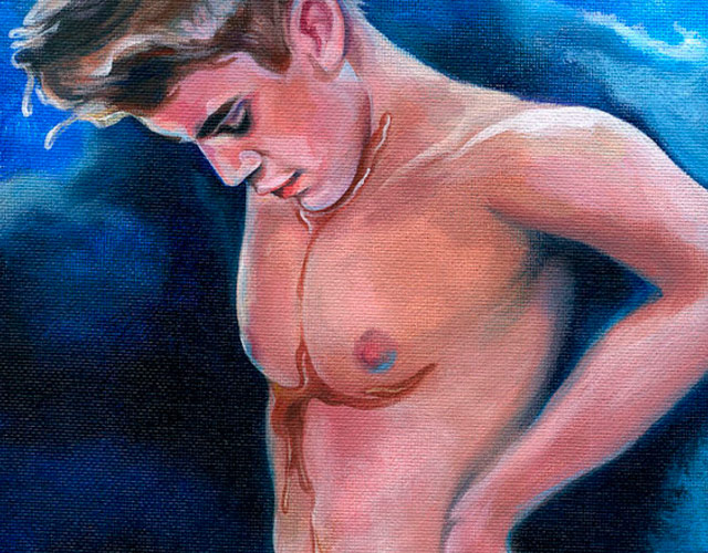 El cuadro de Justin Bieber desnudo que compró Macklemore
