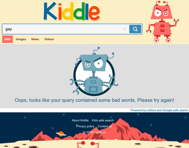 Kiddle, el buscador infantil que bloquea palabras como "gay" o "transexual"