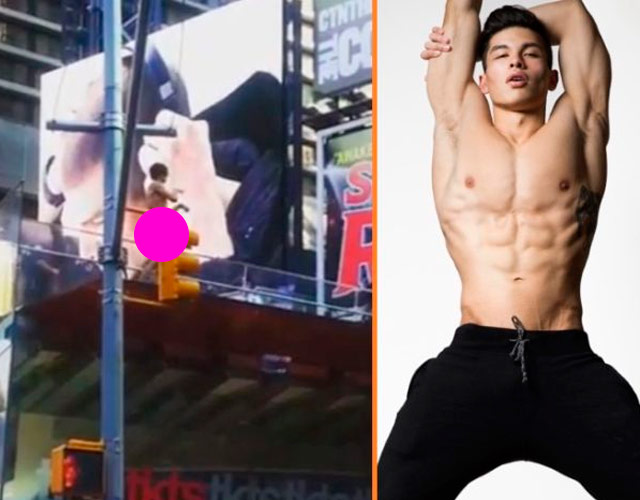 Un modelo desnudo en Times Square pierde la cabeza y moviliza a la policía