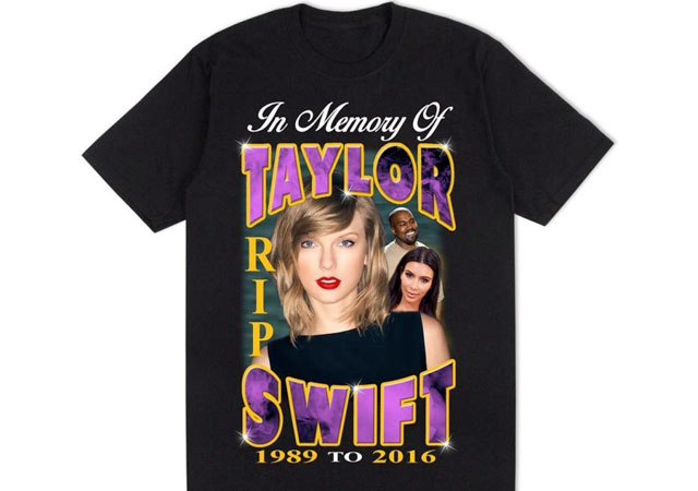 Lanzan una camiseta burlándose de la muerte de Taylor Swift