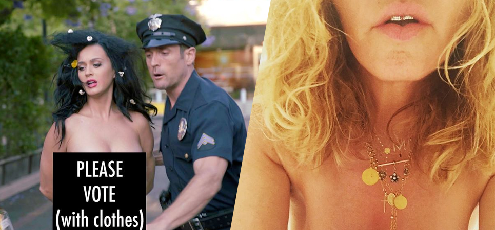 Madonna desnuda se une a la campaña de Katy Perry por las elecciones