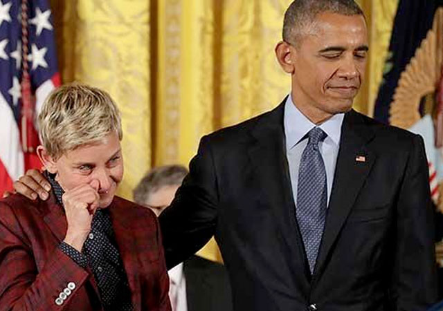 Ellen DeGeneres se emociona al recibir la Medalla de Honor del presidente Obama